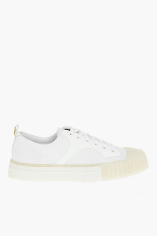 Fabric Leather Sneakers Rubber Sole