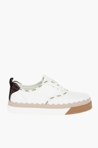 Leather Sneakers With Logoed Edges And Irregular Sole