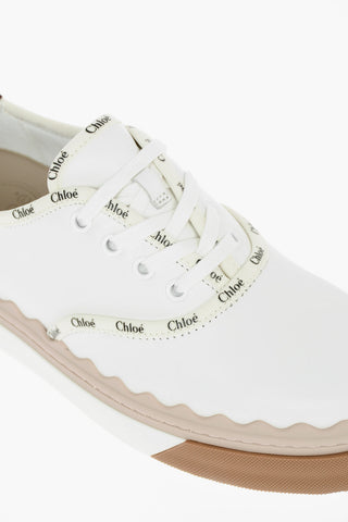 Leather Sneakers With Logoed Edges And Irregular Sole