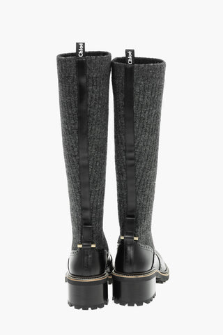 Stivali Alti FRANNE In Tessuto E Pelle Con Dettagli Brogues
