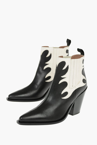 9 cm Heel Pointed FRIDA Leather Booties