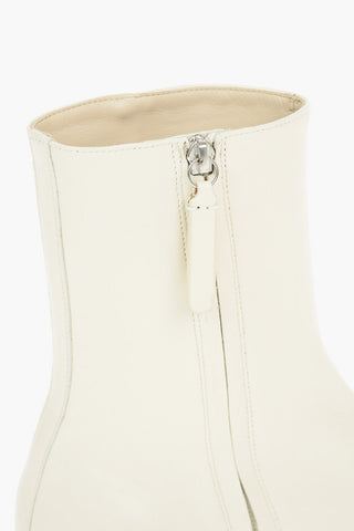 Platform Sole Leather Ankle Boots