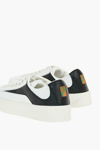 Fabric Leather Sneakers Rubber Sole