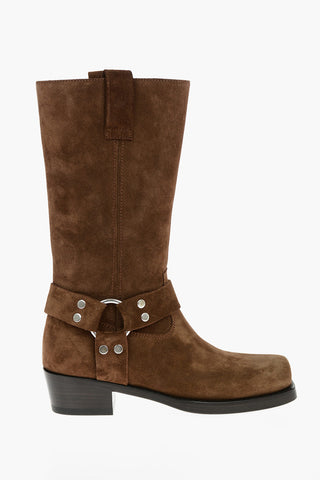 Stivali In Pelle Scamosciata ROXY BOOT Con Punta Squadrata