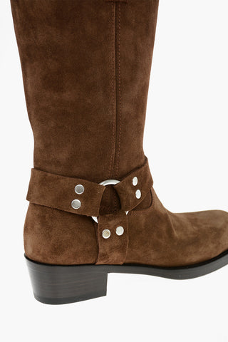 Stivali In Pelle Scamosciata ROXY BOOT Con Punta Squadrata