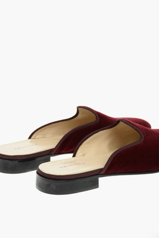 Leather Sole Velour Mules