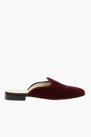 Leather Sole Velour Mules