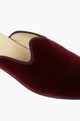 Leather Sole Velour Mules