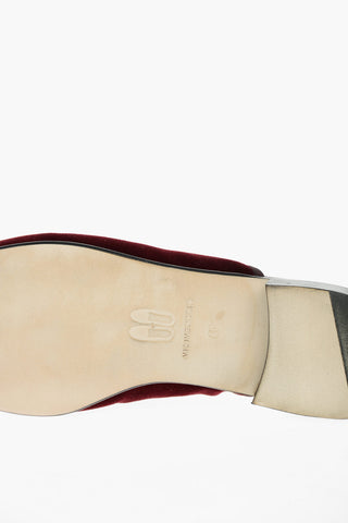 Leather Sole Velour Mules