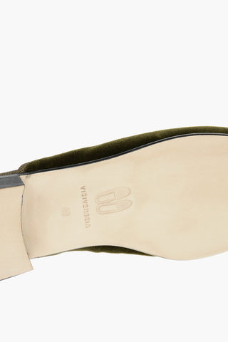 Leather Sole Velour Mules