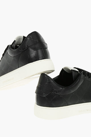 Rubber Sole Logoed Leather Sneakers