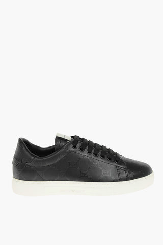 Rubber Sole Logoed Leather Sneakers