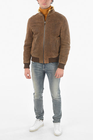 Giubbotto Taker in Pelle con Interno in Eco Pelliccia