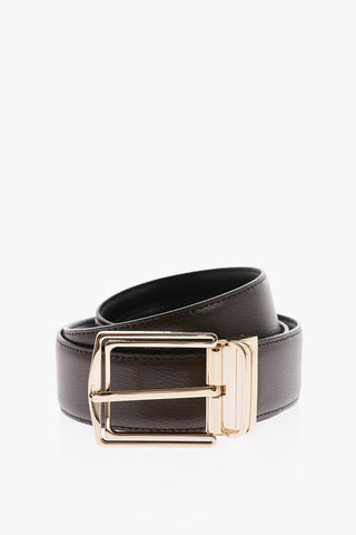 Two-Tone Reversible Leather Belt 35mm 