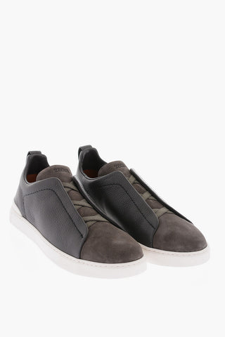 Textured and Suede Leather TRIPLE STITCH Sneakers