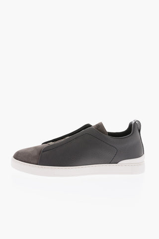Textured and Suede Leather TRIPLE STITCH Sneakers