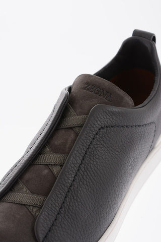 Textured and Suede Leather TRIPLE STITCH Sneakers