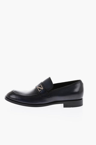 Leather SIENA FLEX Loafers with Silver Monogram