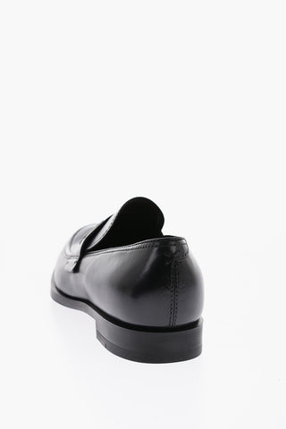 Leather SIENA FLEX Loafers with Silver Monogram