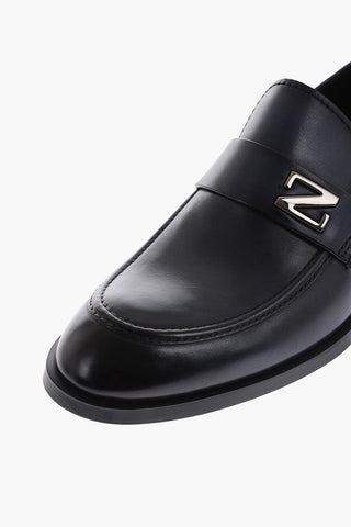 Leather SIENA FLEX Loafers with Silver Monogram