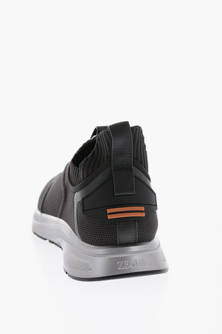 Sneakers Slip on TM TRAINER in Tessuto Intrecciato con Suola a Contrasto