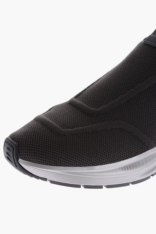 Sneakers Slip on TM TRAINER in Tessuto Intrecciato con Suola a Contrasto
