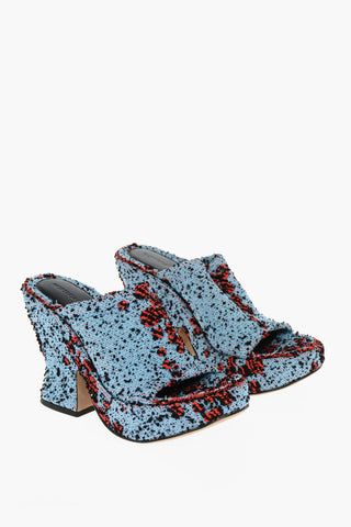 Viscose-blend Bouclé Mules with Sculptured Heel 11cm
