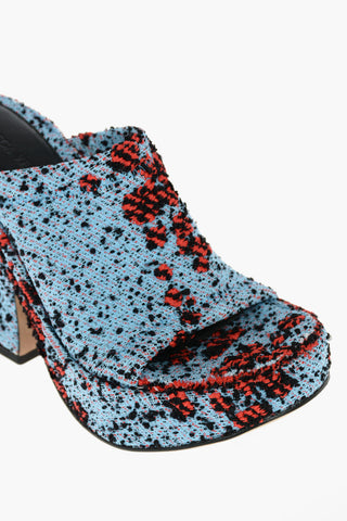 Viscose-blend Bouclé Mules with Sculptured Heel 11cm