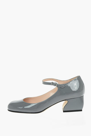SI ROSSI Patent Leather Mary Jane Pumps with Sculptured Heel 5cm