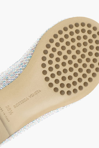 Suede Leather DOT Slippers with All-over Rhinestones