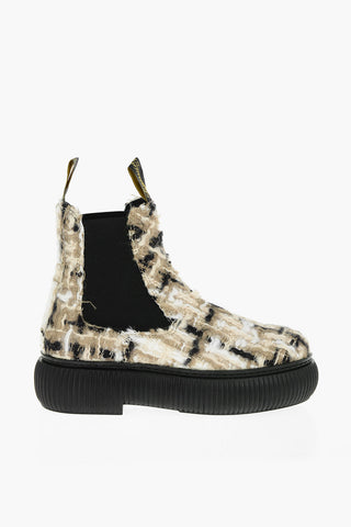Wool Tweed ARPEGE Chelsea Boots with Platform Sole