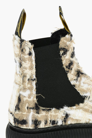 Wool Tweed ARPEGE Chelsea Boots with Platform Sole
