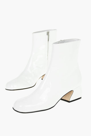 SI ROSSI Patent Leather Ankle Boots with Sculptured Heel 5cm