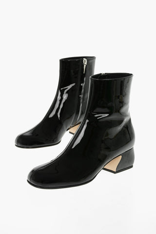 SI ROSSI Patent Leather Ankle Boots with Sculptured Heel 5cm