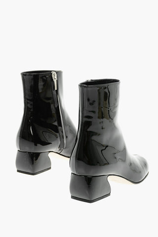 SI ROSSI Patent Leather Ankle Boots with Sculptured Heel 5cm