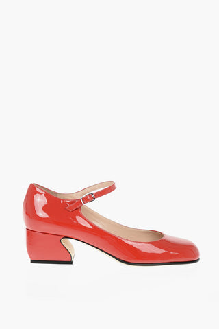 SI ROSSI Patent Leather Mary Jane Pumps with Sculptured Heel 5cm