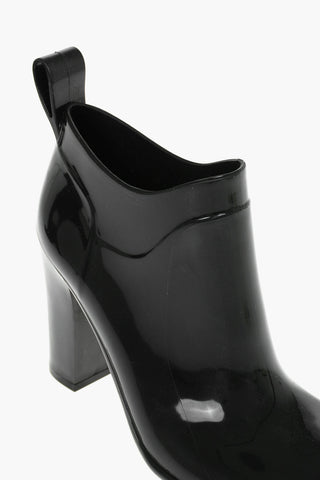 Shiny-rubber SHINE Ankle Boots with Squared Toe