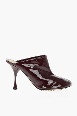 Polished Soft Leather DOT Mules with Round Toe 10cm