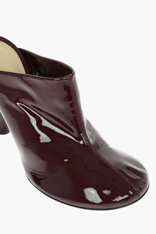 Polished Soft Leather DOT Mules with Round Toe 10cm