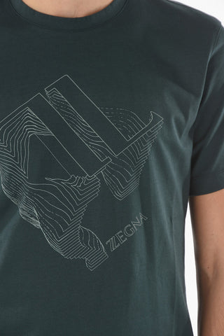 ZZEGNA Short Sleeved Logo Printed T-shirt