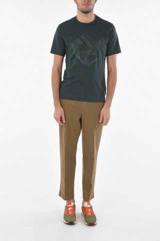 ZZEGNA Short Sleeved Logo Printed T-shirt