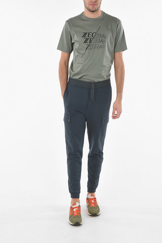 Brushed Cotton ZZEGNA Joggers With Coulisse And Side Pockets