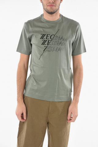 ZZEGNA Short Sleeved Logo Printed T-shirt
