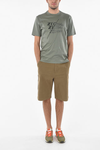 ZZEGNA Short Sleeved Logo Printed T-shirt