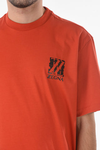 ZZEGNA T-shirt A Maniche Corte Stampata Logo