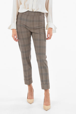 Tartan Trousers With Turn-Up