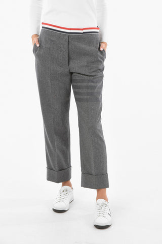 Wool Cashmere Chino Pants with Iconic Tricolor Band