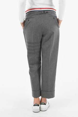 Wool Cashmere Chino Pants with Iconic Tricolor Band