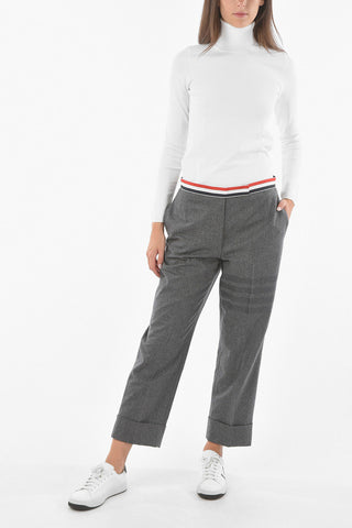 Wool Cashmere Chino Pants with Iconic Tricolor Band