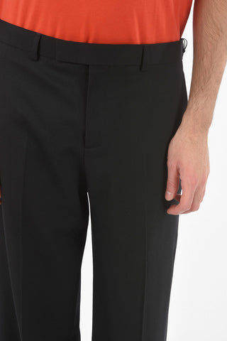 Hidden Fastening Wide Leg Virgin Wool Pants